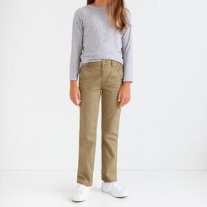 GAP Kids Straight Fit Stretch Khaki Pants Size M 10/12 Adjustable Waist